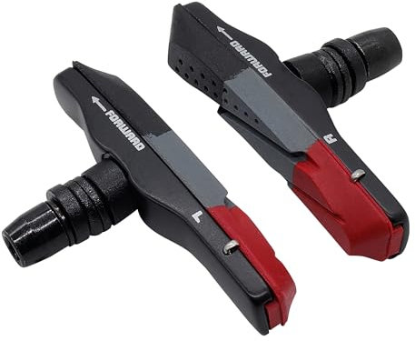 P4B | 1 Paar V-Brake Bremsschuhe Airflow 1 für Felgenbremse in Schwarz – Silent Stop – Asymmetrisch | Selbstreinigend und optimal bei Nässe Dank Profil im Airflow-Design | Allwetterbremsschuh