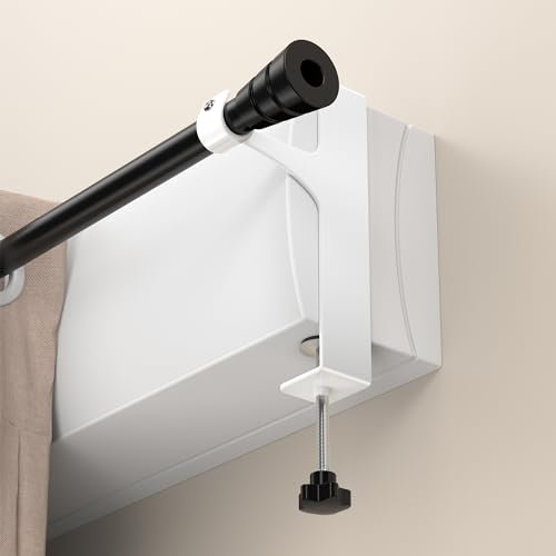 2 Soportes para Cortina sin Taladro - Se Instalan en Cajón de Persiana, Metálicos Blancos, Universales y Sin Necesidad de Herramientas