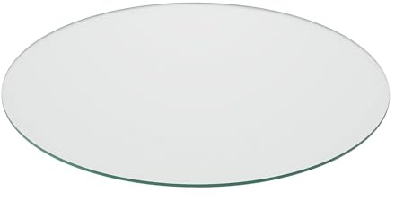 Relaxdays Piano Vetro Temperato Tavolo Rotondo da Ø 80 cm, 8 mm, ESG, Lastra per Camino a Legna, Trasparente