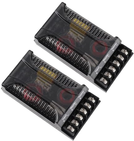 2 Stück 2-Wege-Auto-Audio-Crossover, Motoren-Audio-Zwei-Wege-Lautsprecher-Splitter, Auto-Audio-Frequenzteiler, 2-Wege-Lautsprecher-Frequenzteiler, Autozubehör