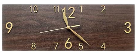 XLWLLNJ Orologio da Parete Rettangolare Creativo per Ufficio E Soggiorno in Stile Fattoria, Marrone Scuro