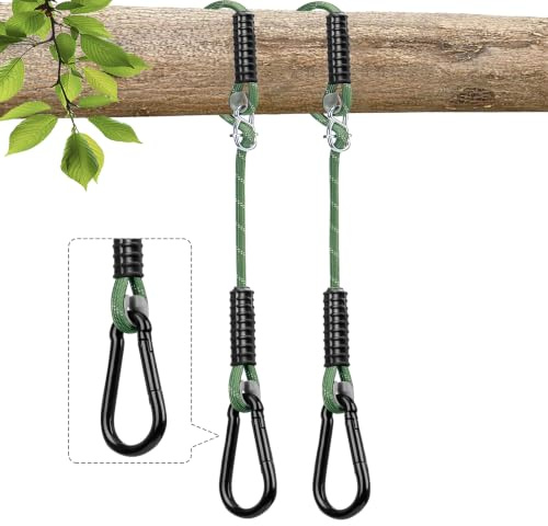 Yyiwhmy Lot de 2 suspensions pour balançoire, hamac, chaise suspendue, corde de 1,8 m avec mousqueton, 450 kg pour arbre, poutre de balançoire, intérieur, extérieur, yoga