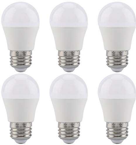 Qcwwy Mini Lampadine LED da 5 W, 6 Pezzi Bianco Caldo Luci Soffuse E Luminose Base E26 G45 Lampadine Illuminazione Sostituisci Lampadina Accessorio per Corridoi Bagni Corridoi