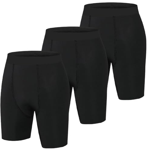 AUYAO Mallas Cortas Running Hombre, 3PCS Compresión, Gimnasio L