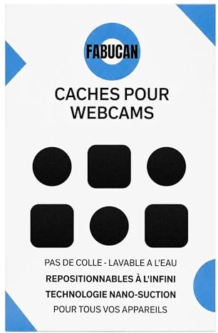 FABUCAN Cache Webcam sans Colle - Lot de 6 (3 Ronds et 3 Carrés)