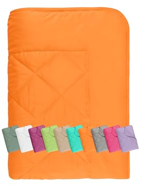 npluseins Sommerdecke 135x200 cm - dünne und leichte Bettdecke für den Sommer – Kühl schlafen – ideal für Camping Outdoor Garten und Gäste - 1180.1542, ca. 135 x 200 cm, orange