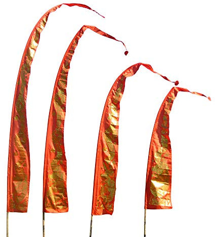 DEKOVALENZ - Drachenfahnen-Stoff GOLD DRAGON mit herzförmiger Spitze, versch. Farben + Längen, Fahnenlänge:5 Meter, Farbe:orange