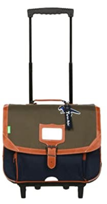 Tann's Jungen Axel Schulranzen, 38 cm, Khaki/Blau