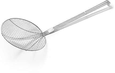 Forgast Sieblöffel | 24cm | Abseihlöffel Sieb | Schaumlöffel | Schöpfkelle Mesh Küchensieb mit Langem Griff | zum Kochen und Frittieren