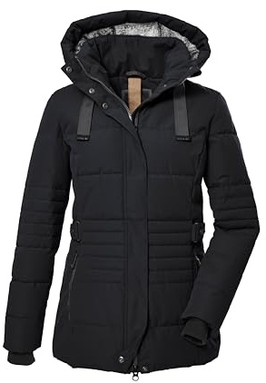 G.I.G.A. DX Donna Giacca trapuntata con cappuccio senza zip/giaccone funzionale in piuma d'oca GW 25 WMN QLTD JCKT, schwarz, 46, 39930-000