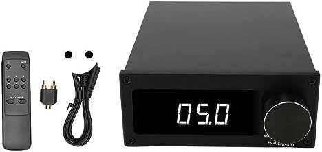 Preamplificatore Switching 4 in 1, Schermo Digitale, Multi-ingresso Stereo HIFI, Convertitore Senza Perdita di Volume Regolabile a distanza. (Spina europea)