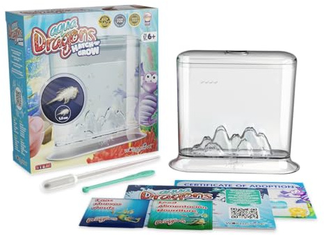 Aqua Dragon Underwater World Mascotas acuáticas, Kit de Juguetes educativos Stem, Incubar y Cultivar Mascotas vivas, Huevos, Comida, Cuchara, Lupa, para niños de 6 años en adelante 17 x 6 x 18 cm