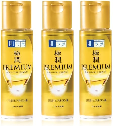 [3er-Pack] Hadalabo Gokujyun Premium Hyaluronic Moisturizing Lotion 170ml, Hergestellt in Japan.