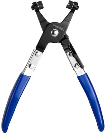 WORKPRO Alicates Abrazaderas, Alicates Abrazaderas Coche, Herramienta con Banda Plana Giratoria para la Extracción e Instalación de Abrazaderas de Resorte de Automóviles para Mangueras