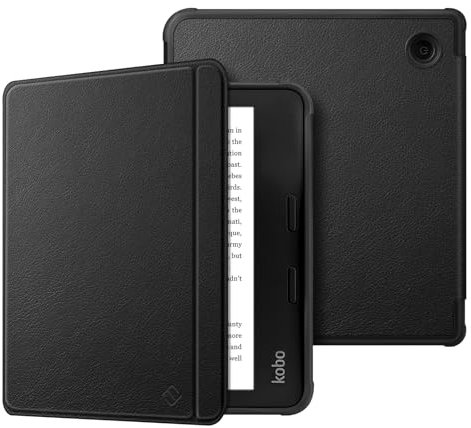 Fintie Hülle für Tolino Vision Color (2024)/Vision 6 (2021) & Kobo Libra Color (2024)/Libra 2 (2021) 7 Zoll eReader - Superleicht Soft TPU Schutzhülle mit Auto Schlaf/Wach, Schwarz
