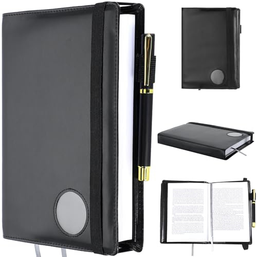 Motipuns Funda de libro Aa individual, color negro | Protector para tapa blanda grande, cierre de banda elástica, funda de medallón, funda recargable, regalo para profesionales