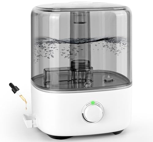 Luftbefeuchter 5L, Vankarr Ultraschall 28dB Leise Air Humidifier Top-Fill Raumluftbefeuchter mit 360° Drehbarer Düse, Luftfeuchtigkeit Erhöhen für Kinderzimmer Büro Baby Pflanzen