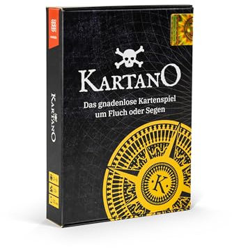 Kartano – Das gnadenlose Kartenspiel um Fluch oder Segen. Ideal als Partyspiel, Reisespiel oder Spiel für spaßige Spieleabende mit Freunden oder Familie. Für 2-6 Spieler, ab 12 Jahren, ca. 15 Minuten