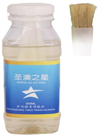 Pegamento de Remo | Adhesivo de Remo de 250 ml con Cepillo Incorporado, Pegamento líquido, Adhesivo Profesional de Paleta para Raquetas de Tenis de Mesa, Montaje de para Entrenamiento Diario