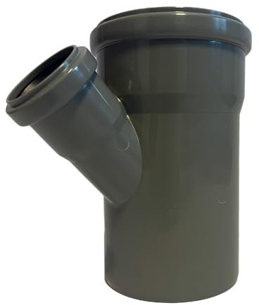 HT Abzweig T-Stück Verbinder DN 110/50 45° Grau PP Kunststoff | Abwasser | Installation | Kanalrohrsystem | Abwasserrohr | Kanalrohr | komplettes HT-System