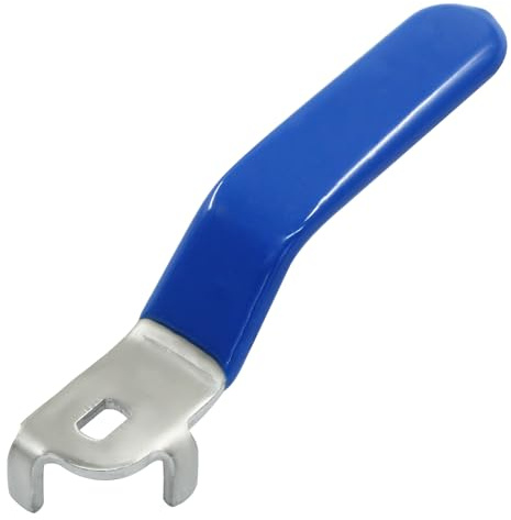 Kemcatui Lot de 3 poignées de vanne à bille bleue, DN20 à levier d'arrêt - 110 mm de long - Poignée de rechange pour robinet d'extérieur - Pour buse d'eau (trou : 5 x 8 mm)