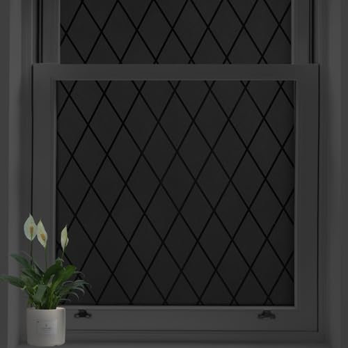 bofeifs Blackout Window Film, UV Blocking Window Tint One Way, Lattice Privacy Window Film, Frosted Glass Static Cling, Decorative Window Cover for Home Bathroom Front Door (17.5 x 78.7 in)