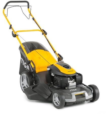 Cortacésped de Gasolina STIGA Combi 55 SQ H autotractado – Motor Honda 201cc, Sistema de Corte 4 en 1, Ancho de Corte 51 cm, Bandeja de Recogida de 70 L, Obturador multurador y Deflector Lateral