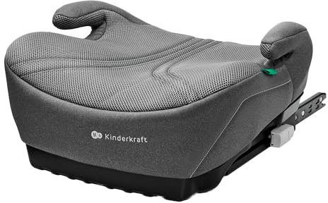 Kinderkraft I-BOOST 2 PRO, Seggiolino per Bambini da 125-150 cm e da 6 a 12 anni, Installazione ISOFIX, molto leggero (2,36 kg), Braccioli Ergonomici, Rivestimento Sfoderabile, Grigio