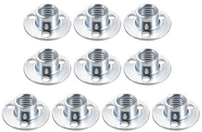 sourcing map M10x25x1.8mm Brad Trou T écrou Carbone Acier T-écrous Meubles Matériel Bride Insert Femelle Filetage 10pcs