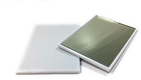 niavida Eckiger Kleiner Taschenspiegel - Handspiegel, Kunststoff-Korpus, Glas-Spiegel, Rahmenfarbe Weiss