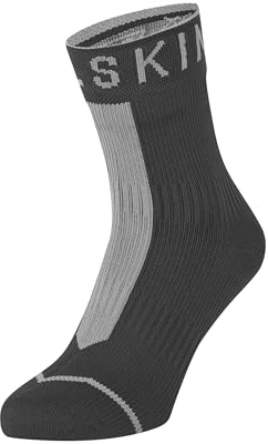 Sealskinz Resistente al Agua para Todo Tipo de Clima Calcetín, Unisex Adulto, Negro/Gris, M