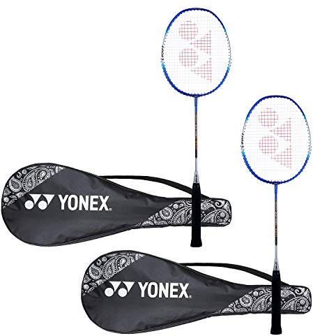 YONEX Badmintonschläger ZR 100, Aluminium, leicht, mit vollständiger Abdeckung, Blau / Blau, 2 Stück