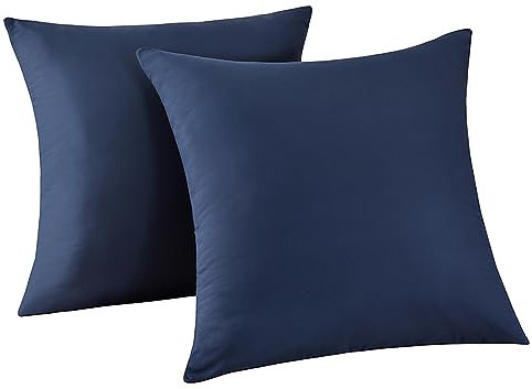 RUIKASI Kissenbezug 80 x 80 Blau 2er Set - Oeko Tex Kopfkissenbezug 80x80 Dunkelblau Kissen Bezug 80x80cm mit Reißverschluss aus Mikrofaser, Polsterbezug Doppelpack Set Pillow Case Pillow Cover