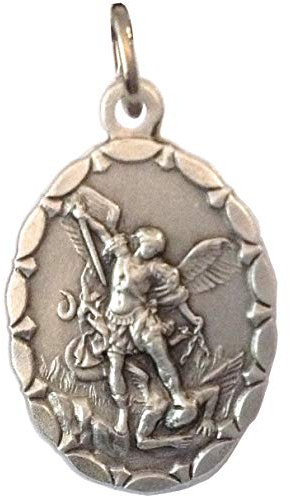I G J SAINT MICHAEL THE ARCHANGEL MEDAL - THE PATRON SAINTS MEDALS- 100% MADE IN ITALY (St. Michael Oval Shape)