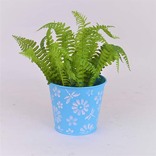 CHICCIE Metall Blumentopf Blau 7,5cm - Kräutertopf Pflanztopf