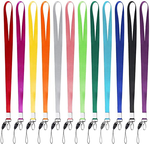 Schlüsselband Lanyard Umhängeband 15 PCS Bunt Schlüsselbänder mit Abnehmbarer Gürtelschnalle für Mobile Handys, Schlüssel, Büro ID Karte (47cm, 15 Mehrfarbig)