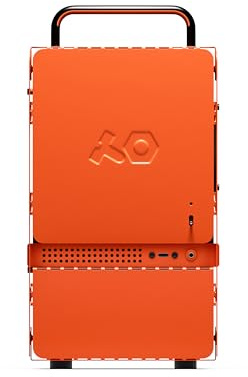 Teenage Engineering Computer-1 Mini-ITX Computer Case with Powder Coated Aluminum, Chrome Metal Handles, and Dual-Slot GPU, Do It Yourself, Small Form Factor PC Case Compatible with SFX Power Supply