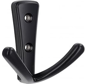 SIRO Kleiderhaken Eislingen, Schlicht, Druckguss schwarz matt pulverbeschichtet, 71 mm x 40 mm x 76 mm, LA 25 mm, 1654/PB12