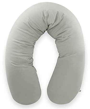 hauck Coussin de Grossesse, Coussin Allaitement XXL Nurse N Care avec Micro-Billes, 100% Oeko-TEX® Standard, Soutien Dos et Ventre, Rigidité Adaptable, avec Sac de Transport, Lavable - Anthracite