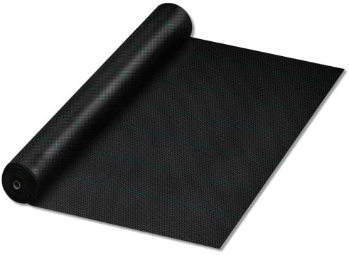 SUBTLETY Tissu non-tissé anti-mauvaises herbes de jardin perméable à l'eau en HDPP 100 g/m² avec clous de sol en plastique 2 x 10 m - Stabilisation UV - Pour jardins, parterres de légumes, plantations