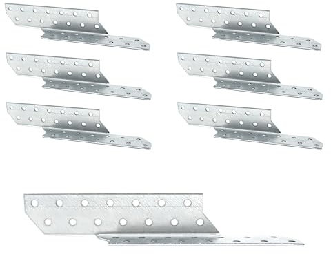 DOJA Barcelona | Anclaje para Vigas | 250 x 32 mm | Derecha | Pack 6 | Anclaje Viga Madera Cargas Pesadas | Escuadras Asimétricas | Conector Vigas de Derecha para Construcción, Puentes, Listones