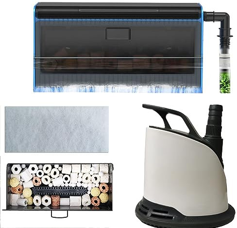 LONDAFISH Aquarium Filterkasten, Überlaufkasten Aquarium set, Filter Umwälzpumpe, Filtration, Sauerstoffanreicherung und Wasseraufbereitung in einem.