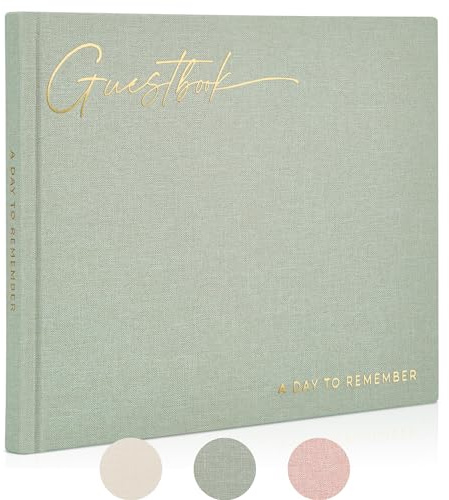 ZICOTO Beautiful Wedding Guest Book for Your Wedding Reception - Simply Elegant Guestbook to Sign in and Add Polaroid Photos - The Perfect Baby Shower Guest Book for The Special Day