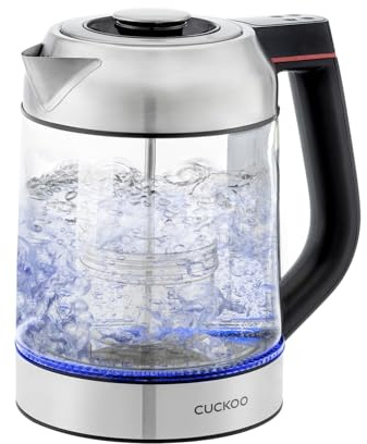 CUCKOO Electric Tea Kettle with Infuser, Glass Electric Kettle with Multi-Temperature Control, Easy to Read LED Lights, 1.7 Liter Capacity Tea Maker Pot (CK-G170BS)