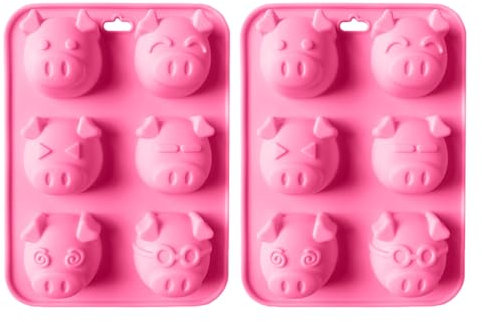 Stampi In Silicone Per Maialini 2 Pezzi, Stampi Per Caramelle Rosa, Stampi Per Torte Per Biscotti Dessert Fai Da Te, Stampi Creativi Per Muffin Per Animali, Utensili Da Forno