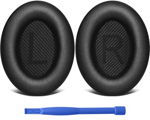 Oumida Ohrpolster für Bose QC35, Ersatz Ohrpolster, Kompatibel mit Over-Ear Kopfhörern von QuietComfort 35 (QC35) und Quiet Comfort 35 II (QC35 ii), Schwarz