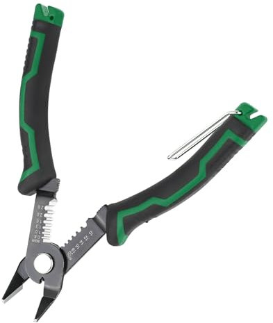 YHNDECO Taglierina laterale 3 in 1, pinza spellafili e pinza da taglio per cavi 20-10 AWG, impugnatura antiscivolo, molla nascosta per piccoli lavori e schede (verde)