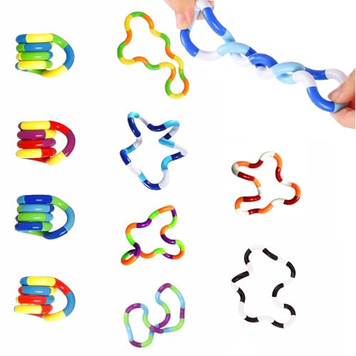 JOYVOVO 10 pcs Tangle Fidget Toy Twisty Fidget Toys, Juguetes Antiestres, Juguete Mano Fidget Twister, Juguete de Coordinación de Ojos y Mano para Niños y Adultos, Juguete de Descompresión Retorcido