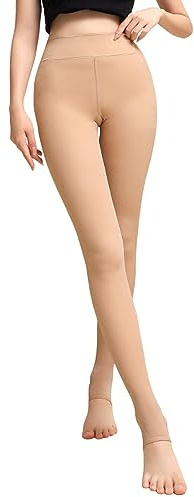 Medias térmicas de invierno con forro polar para mujer, medias térmicas de invierno para mujer, transparente, 200G