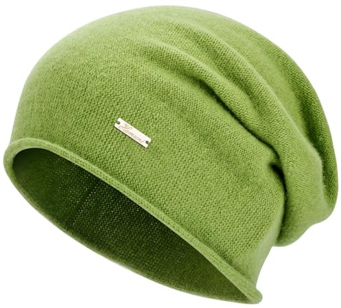 HAMUNI Wool Slouchy Beanie for Women,Soft Warm Beanies Hats- Lightweight & Breathable Skull Beanies Cap for Spring,Fall, Winter Green